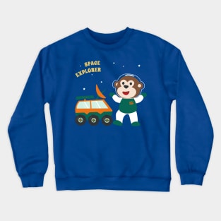 Cute monkey astronaut Crewneck Sweatshirt